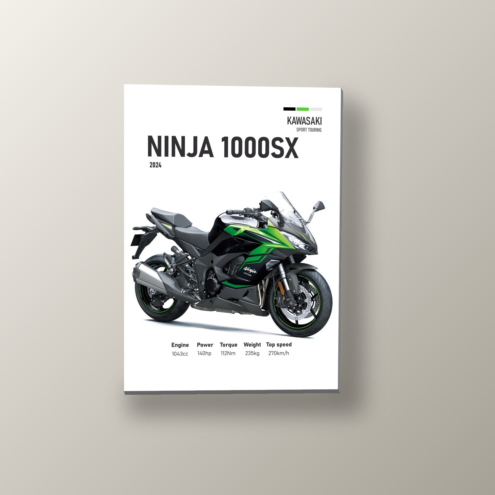 Ninja 1000SX Kawasaki Racing | Cuadro decorativo de Monkey Canvas