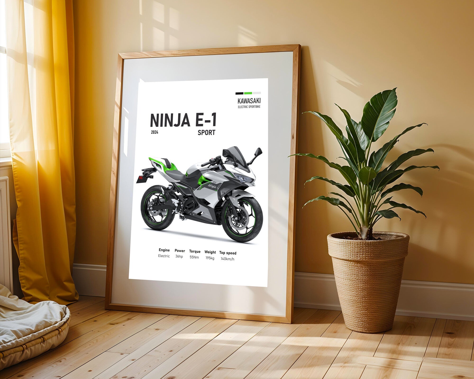 Ninja E-1 Electrica Blanca | Cuadro decorativo de Monkey Canvas