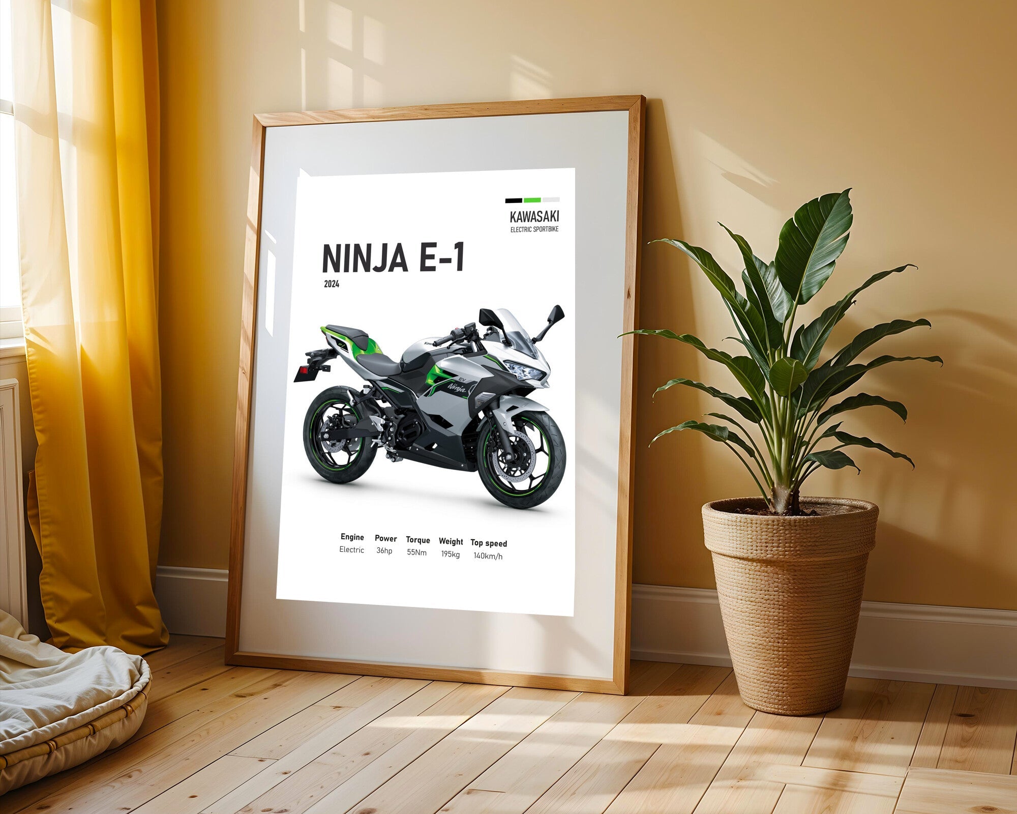 Ninja E-1 Deportiva Verde | Cuadro decorativo de Monkey Canvas