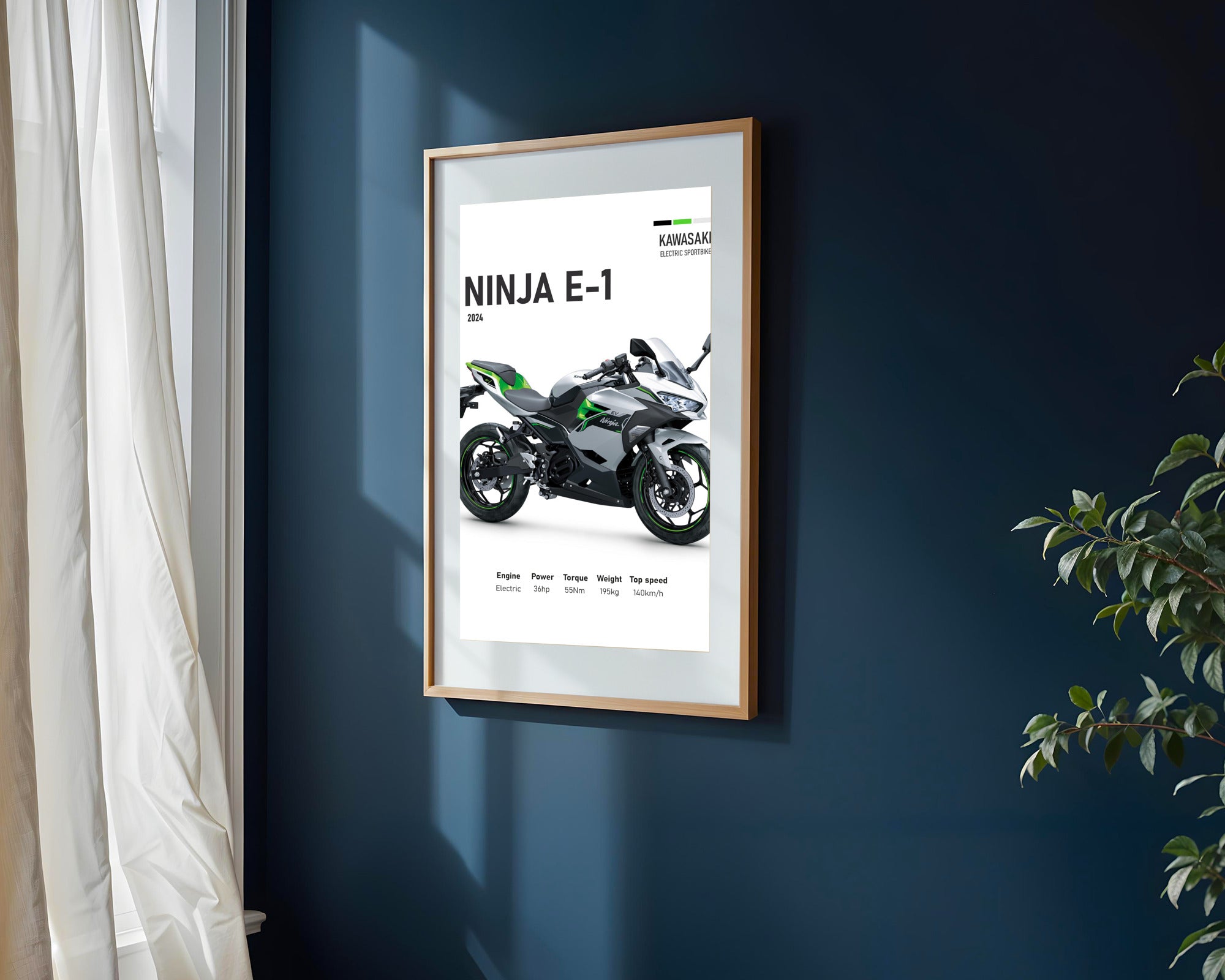 Ninja E-1 Deportiva Verde | Cuadro decorativo de Monkey Canvas