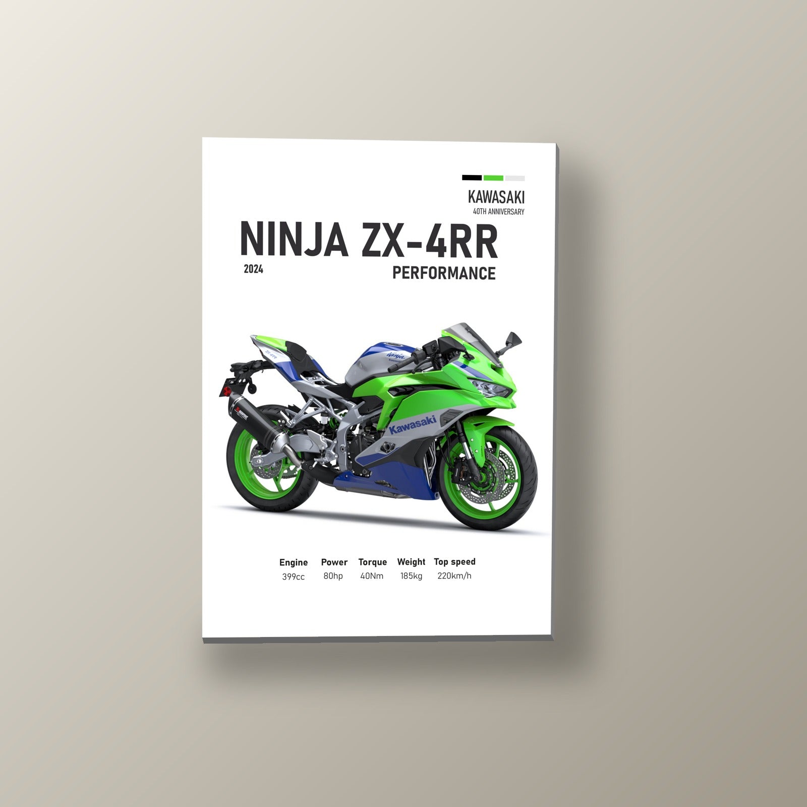Ninja ZX-4RR Aniversario | Cuadro decorativo de Monkey Canvas