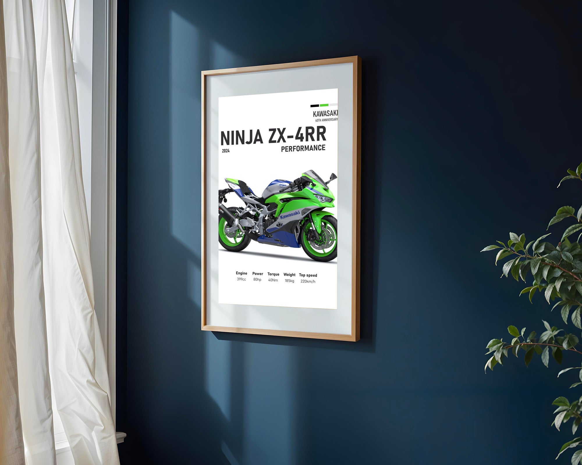 Ninja ZX-4RR Aniversario | Cuadro decorativo de Monkey Canvas