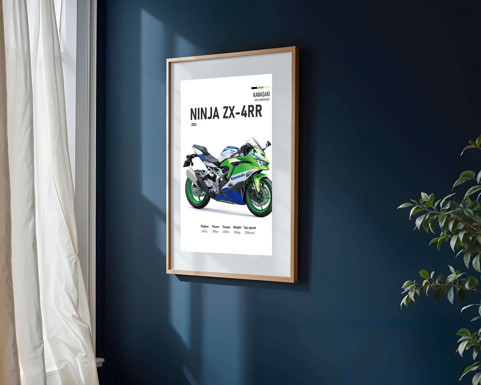 Ninja ZX-4RR Racing Verde | Cuadro decorativo de Monkey Canvas