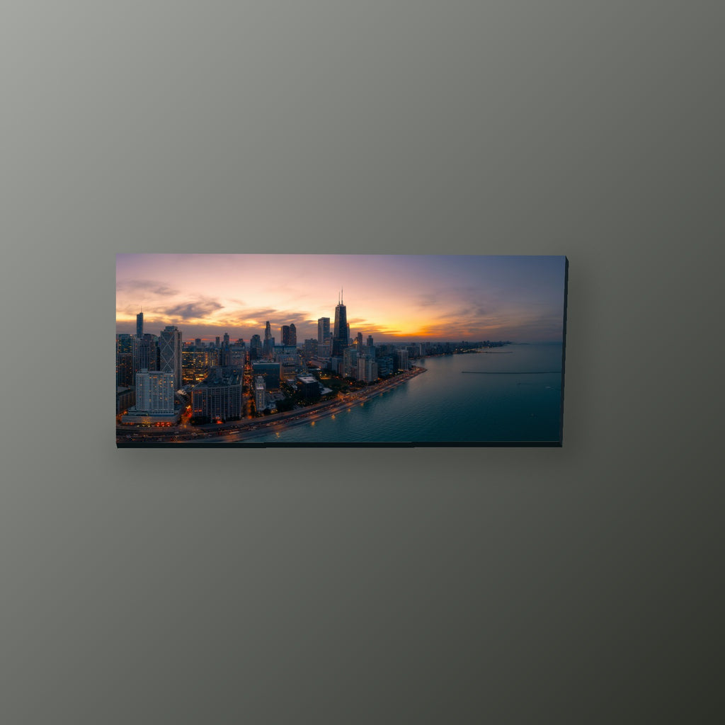 Chicago al Anochecer | Cuadro decorativo de Monkey Canvas