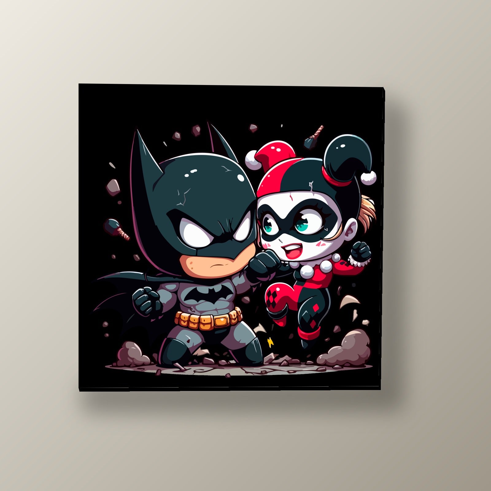 Batman y Harley Quinn Duelo | Cuadro decorativo de Monkey Canvas