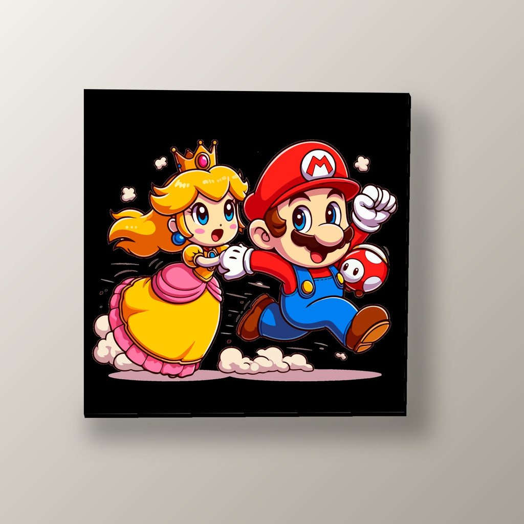 Peach y Mario Corriendo | Cuadro decorativo de Monkey Canvas