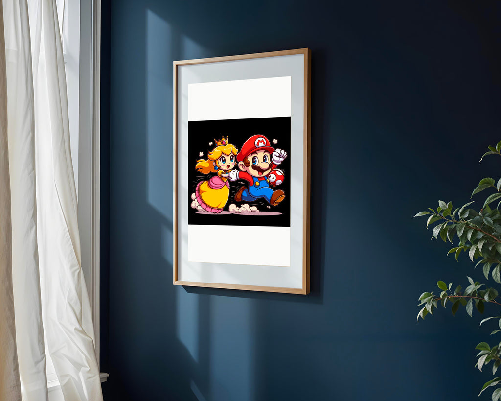 Peach y Mario Corriendo | Cuadro decorativo de Monkey Canvas
