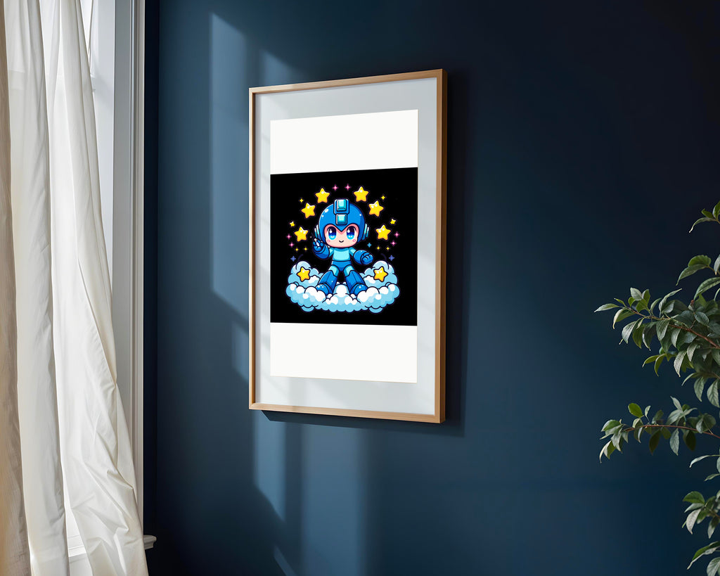 Mega Man en las Nubes | Cuadro decorativo de Monkey Canvas