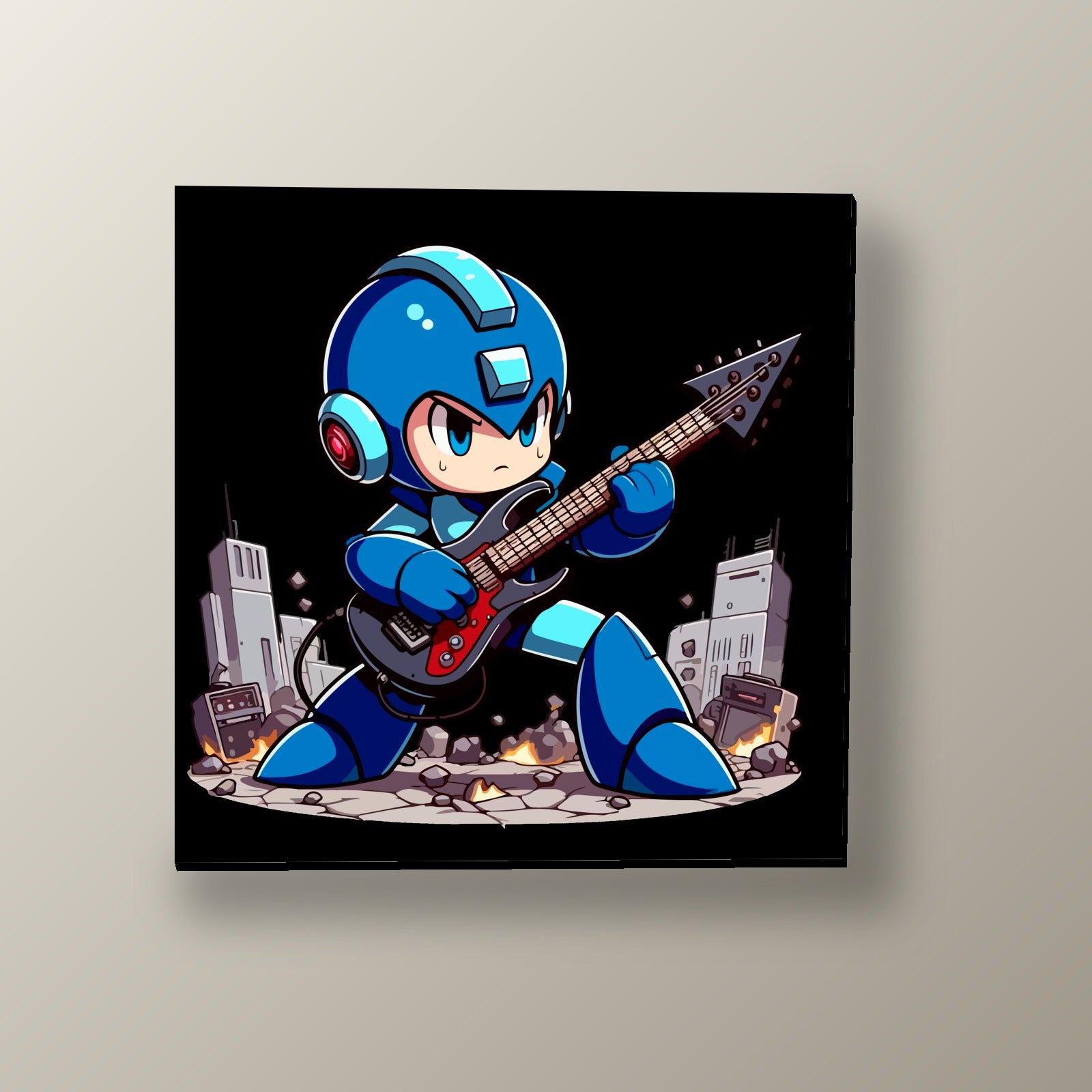 Mega Man Rockero | Cuadro decorativo de Monkey Canvas