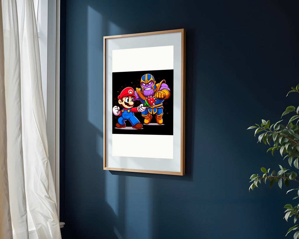 Mario Enfrenta a Thanos | Cuadro decorativo de Monkey Canvas