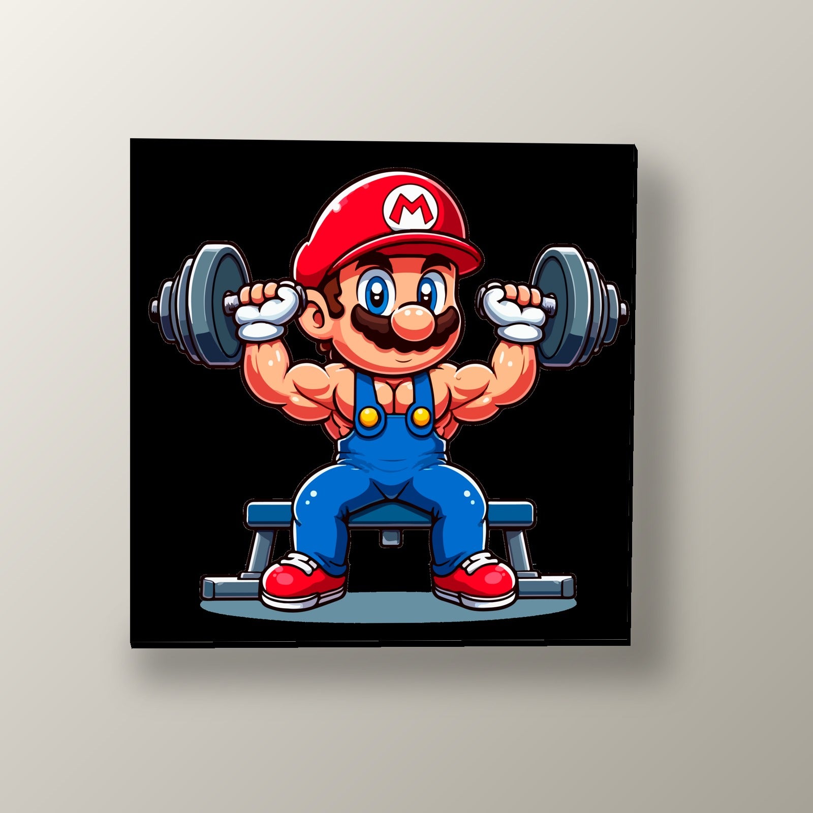 Mario Musculoso Fitness | Cuadro decorativo de Monkey Canvas