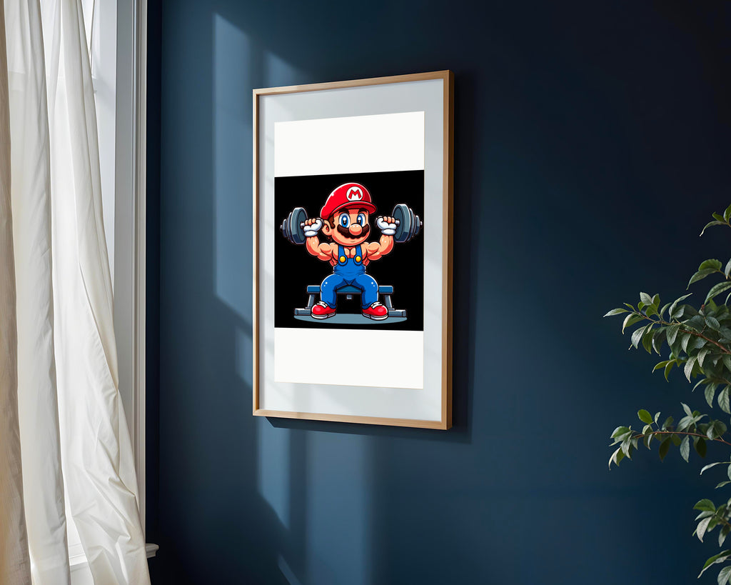 Mario Musculoso Fitness | Cuadro decorativo de Monkey Canvas