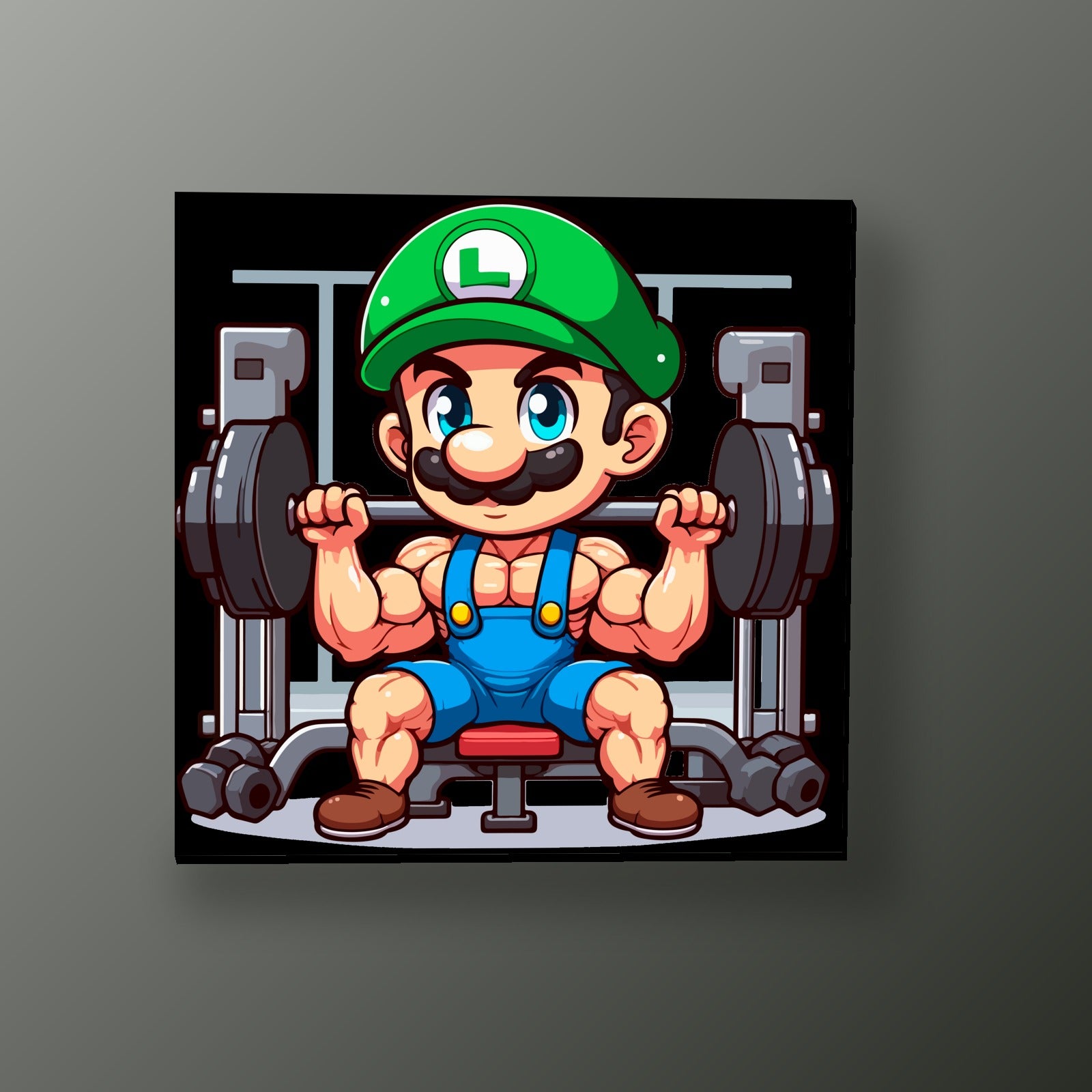 Luigi Musculoso Gym | Cuadro decorativo de Monkey Canvas