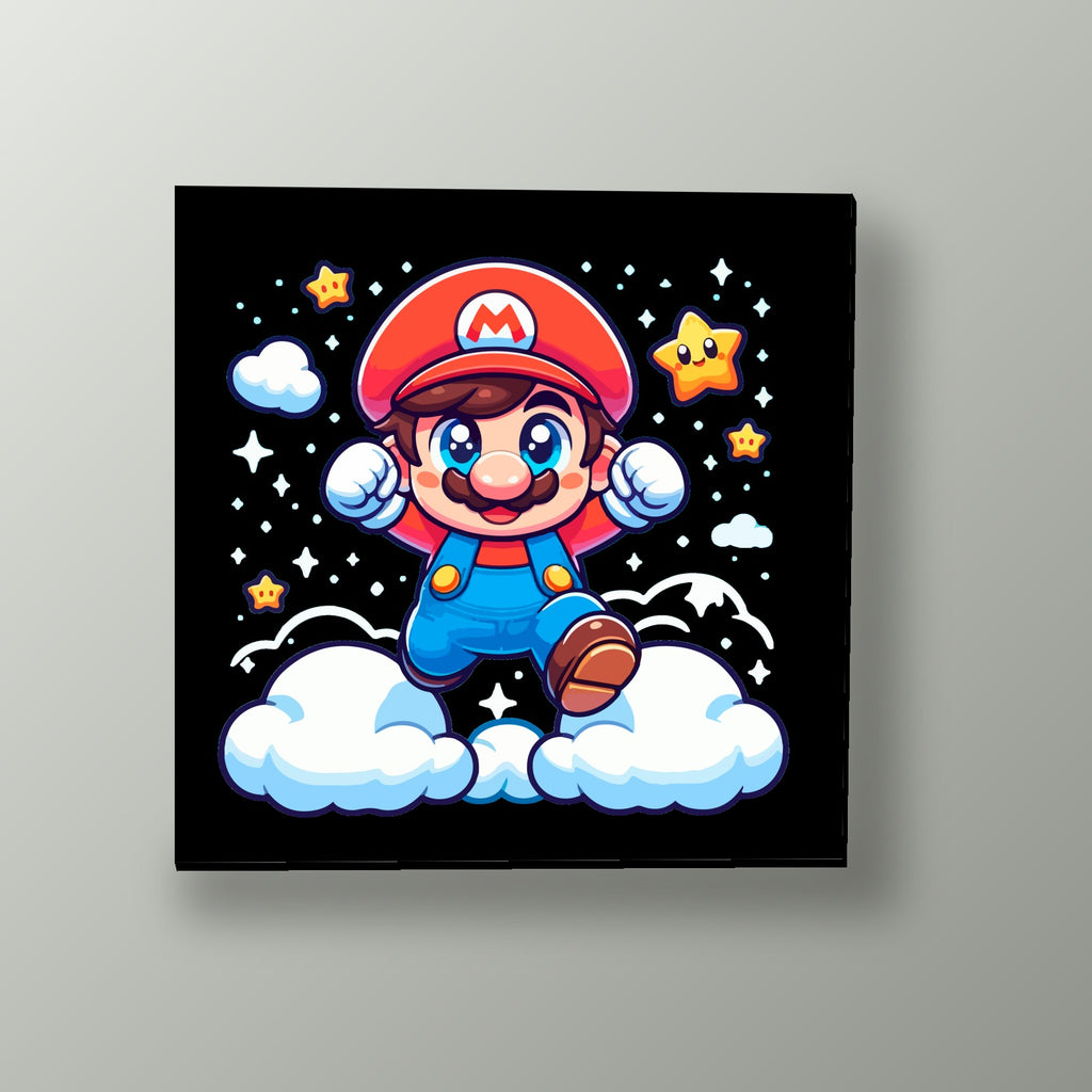 Mario Kawaii en Nubes | Cuadro decorativo de Monkey Canvas