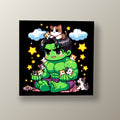 Hulk Kawaii con Gatitos | Cuadro decorativo de Monkey Canvas