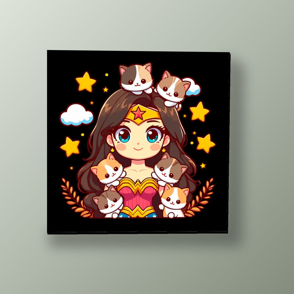 Wonder Woman Guerrera Tierna | Cuadro decorativo de Monkey Canvas