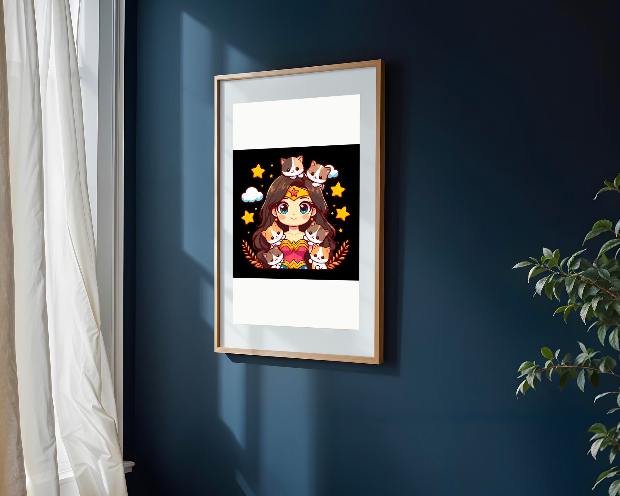 Wonder Woman Guerrera Tierna | Cuadro decorativo de Monkey Canvas