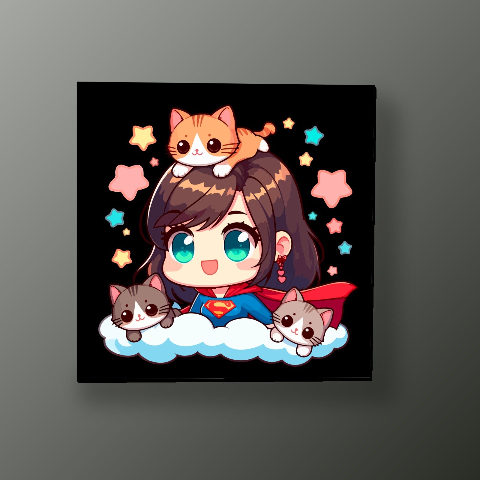 Supergirl Kawaii | Cuadro decorativo de Monkey Canvas