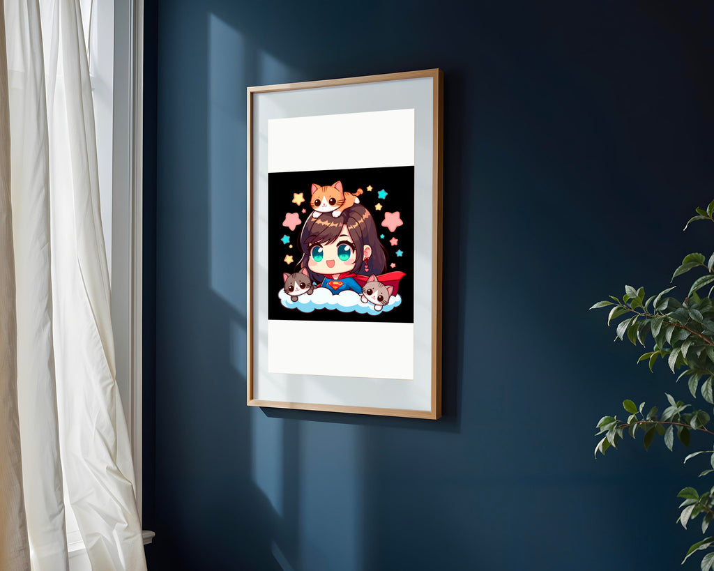 Supergirl Kawaii | Cuadro decorativo de Monkey Canvas