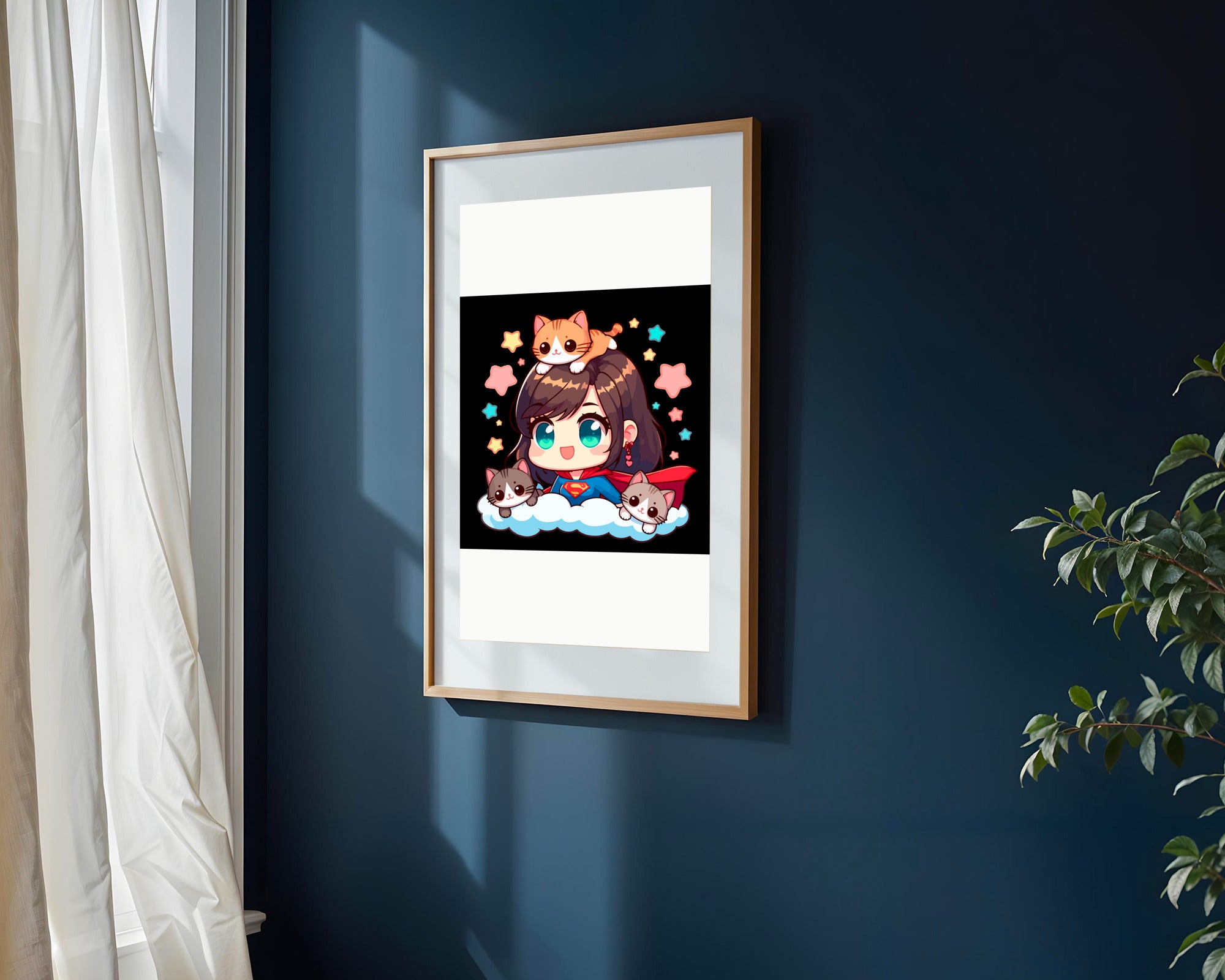 Supergirl Kawaii | Cuadro decorativo de Monkey Canvas