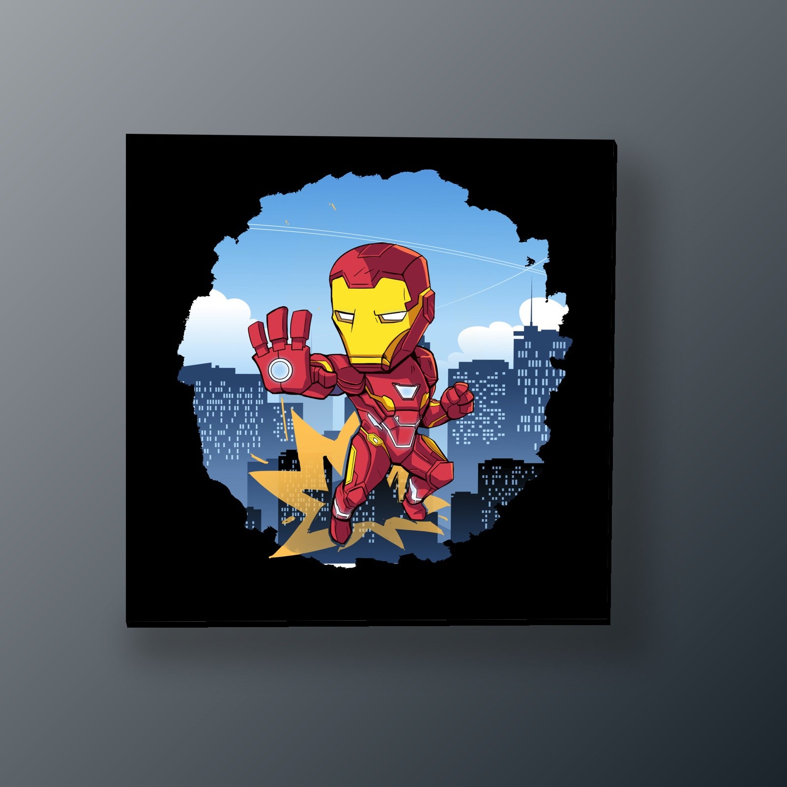 Iron Man Sobre la Ciudad | Cuadro decorativo de Monkey Canvas