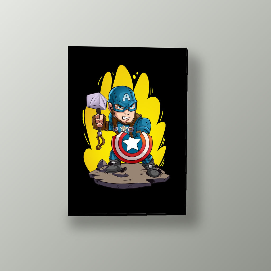 Capitán América y Mjolnir | Cuadro decorativo de Monkey Canvas