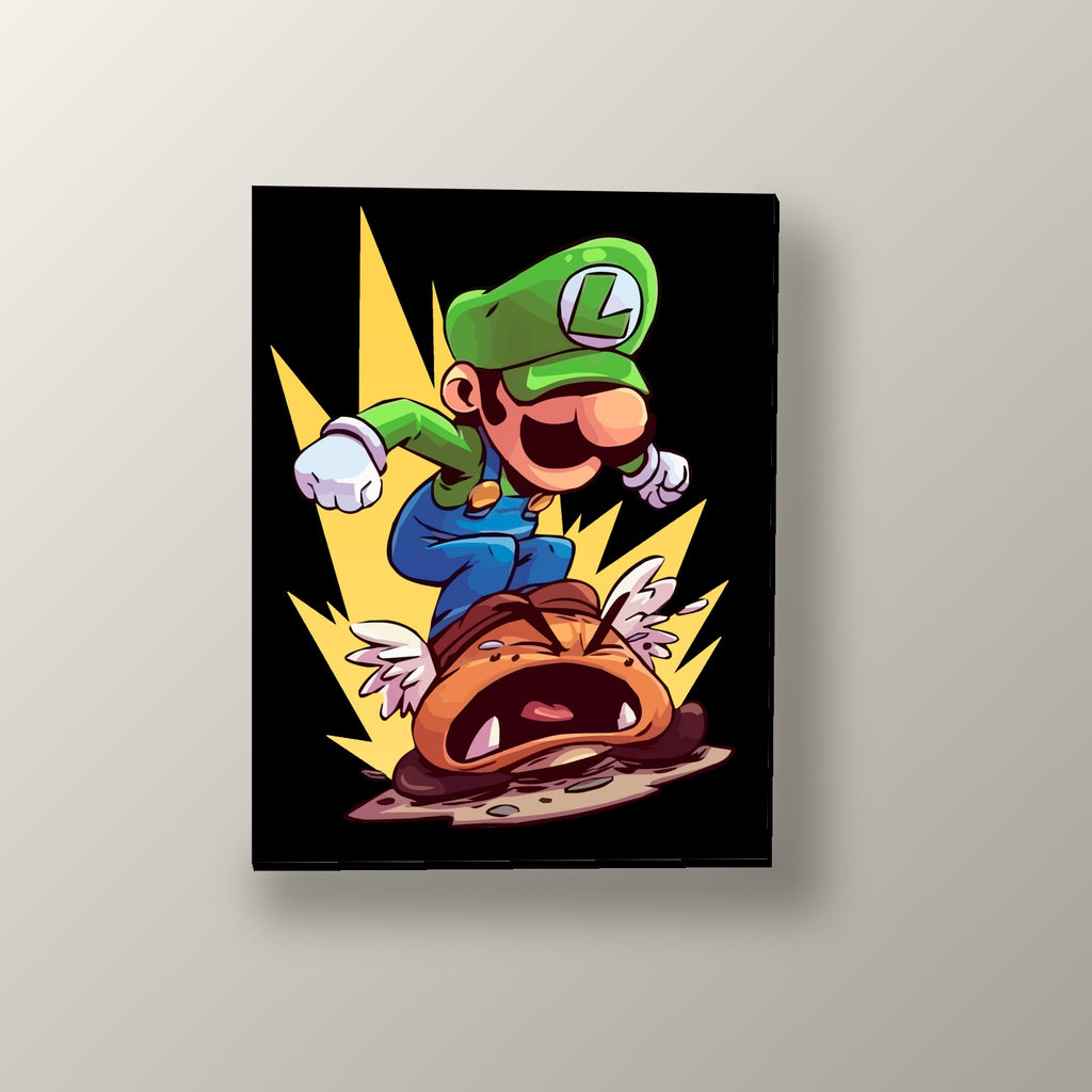 Luigi Salta Sobre Goomba | Cuadro decorativo de Monkey Canvas