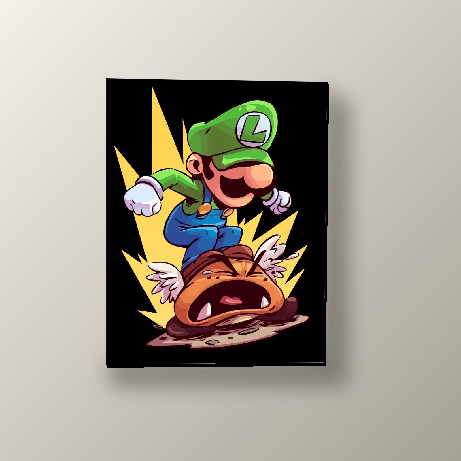 Luigi Salta Sobre Goomba | Cuadro decorativo de Monkey Canvas