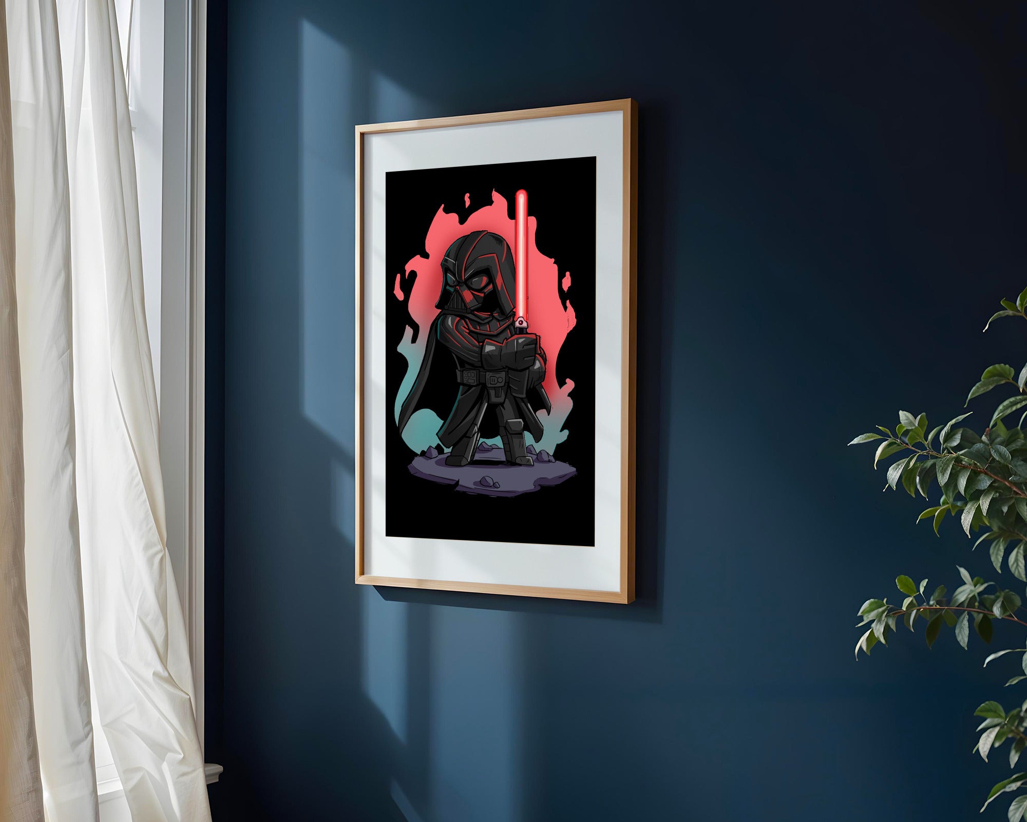 Darth Vader Sable Rojo | Cuadro decorativo de Monkey Canvas