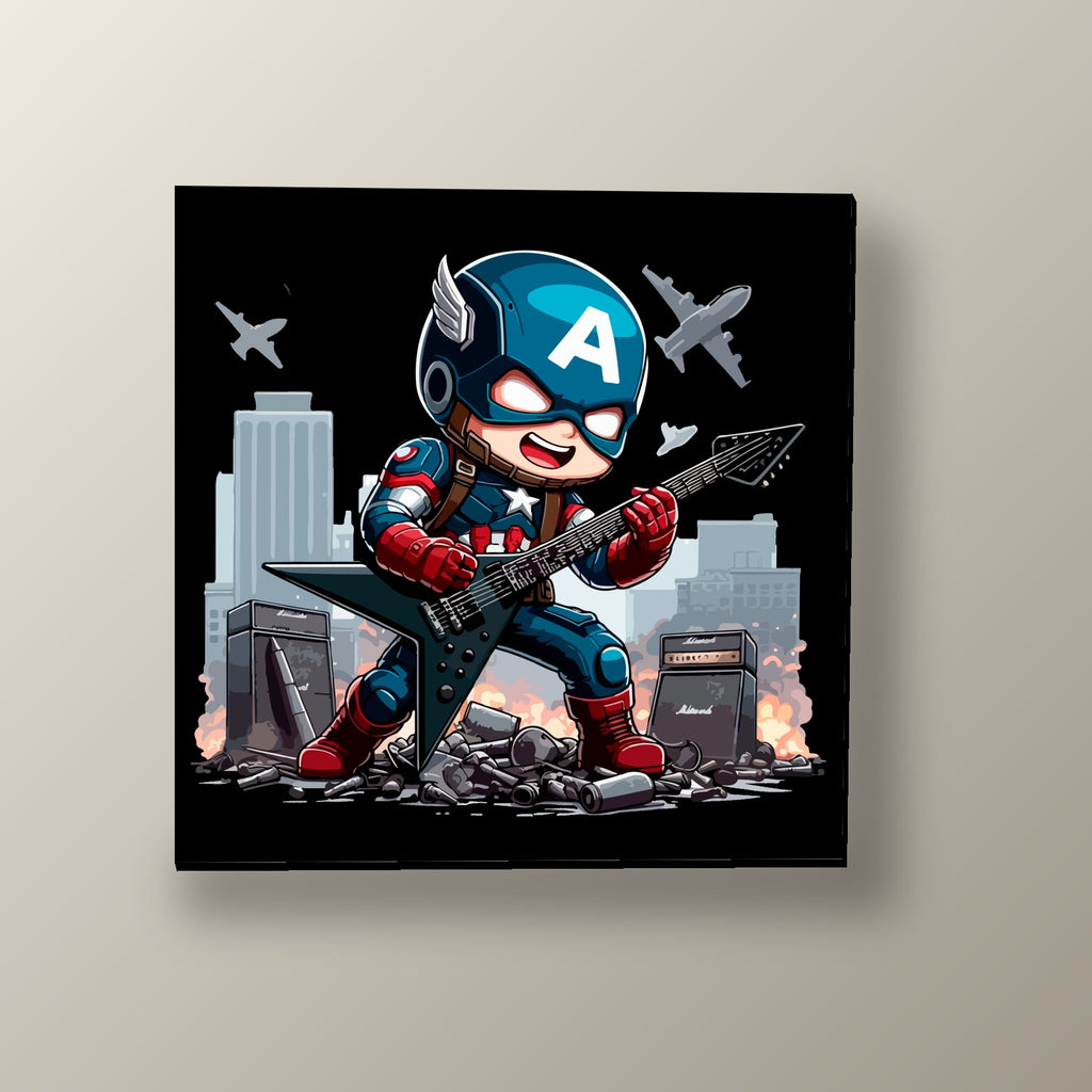 Capitán América Rockero | Cuadro decorativo de Monkey Canvas