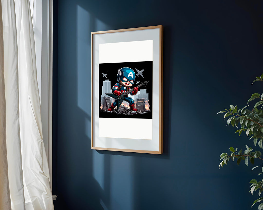 Capitán América Rockero | Cuadro decorativo de Monkey Canvas