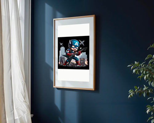 Capitán América Rockero | Cuadro decorativo de Monkey Canvas
