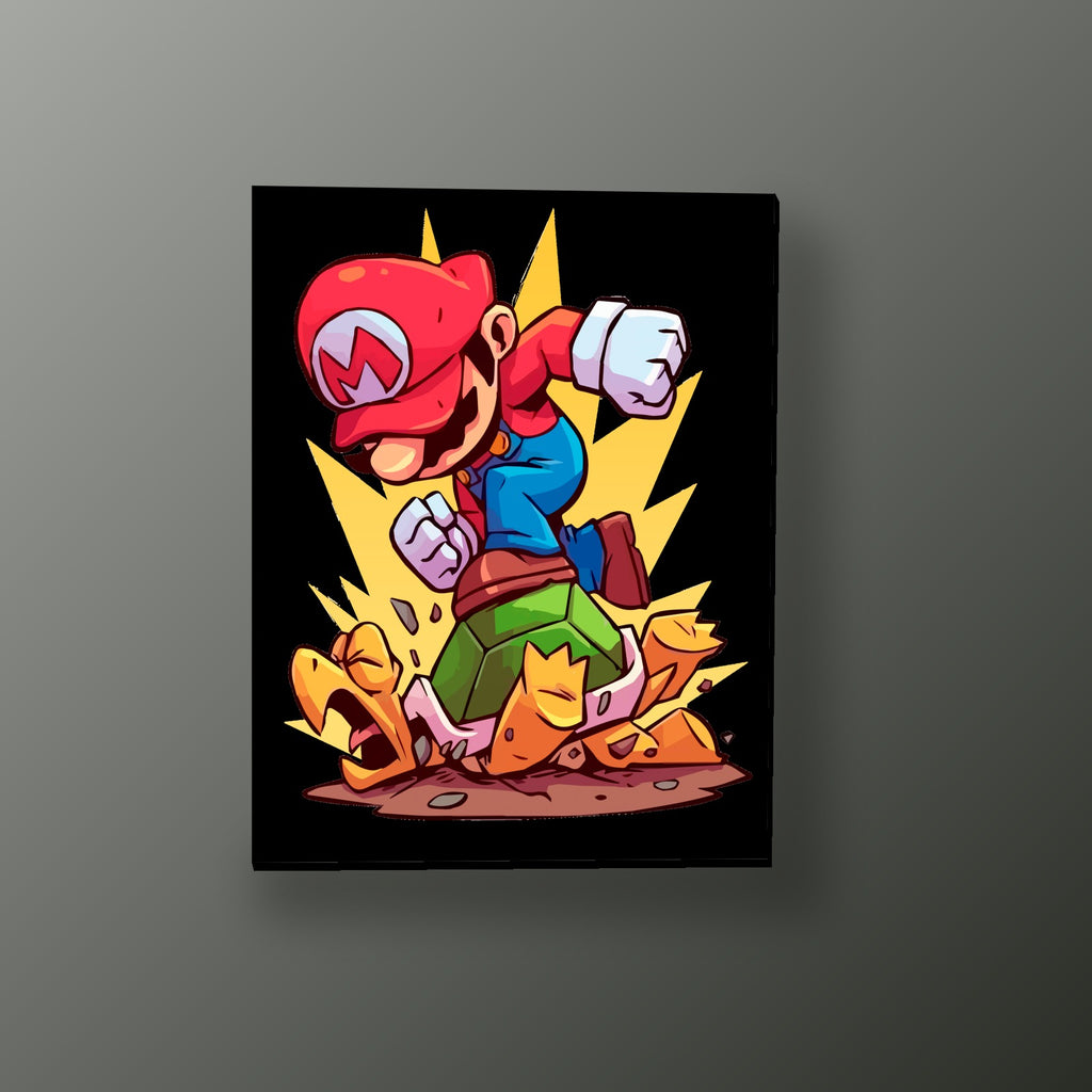 Mario Aplasta a Koopa | Cuadro decorativo de Monkey Canvas