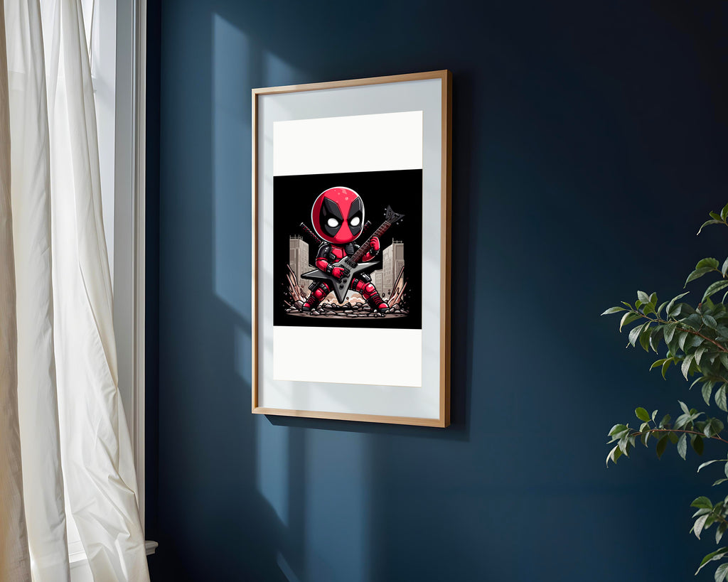 Deadpool Rockero Katanas | Cuadro decorativo de Monkey Canvas