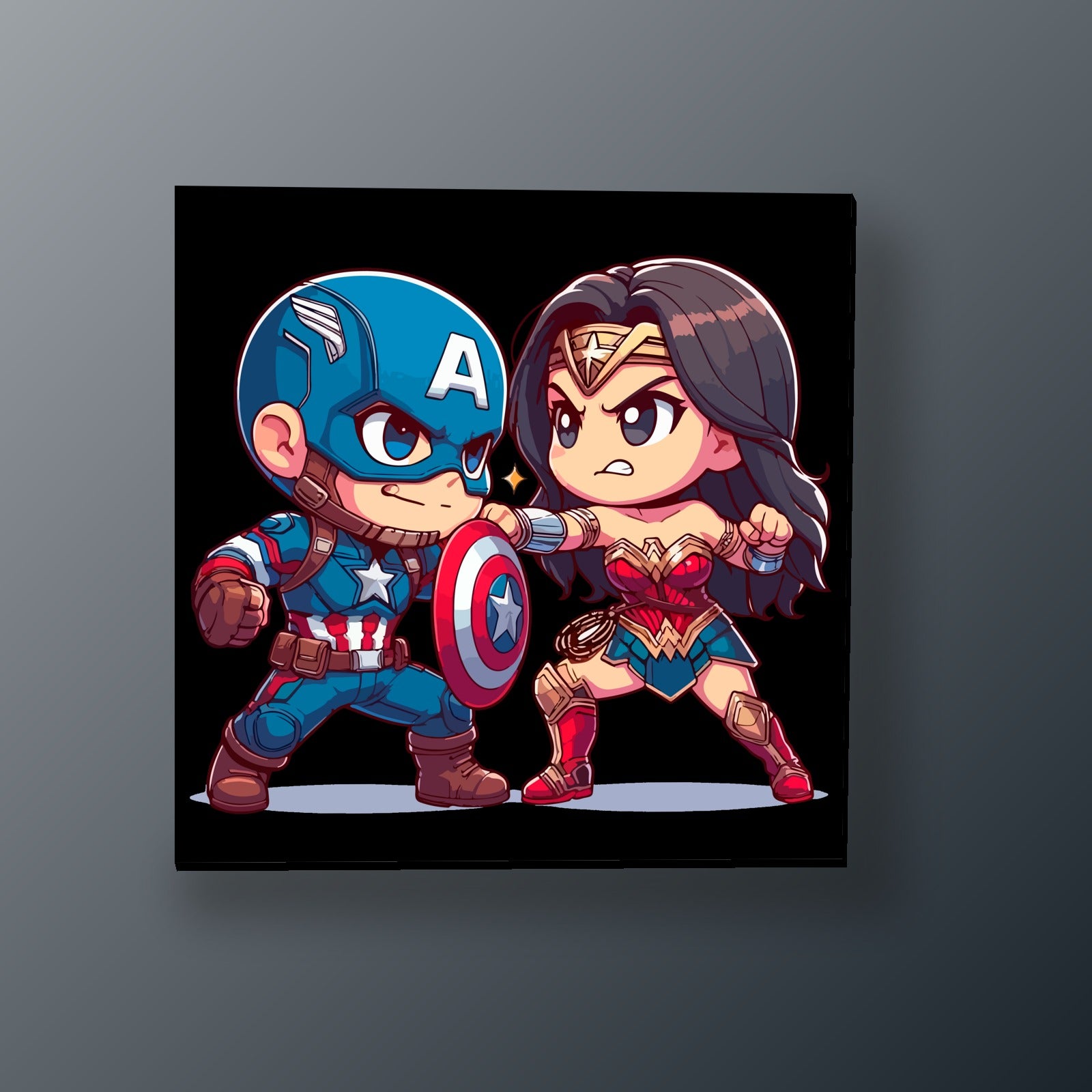 Capitán América y Wonder Woman | Cuadro decorativo de Monkey Canvas