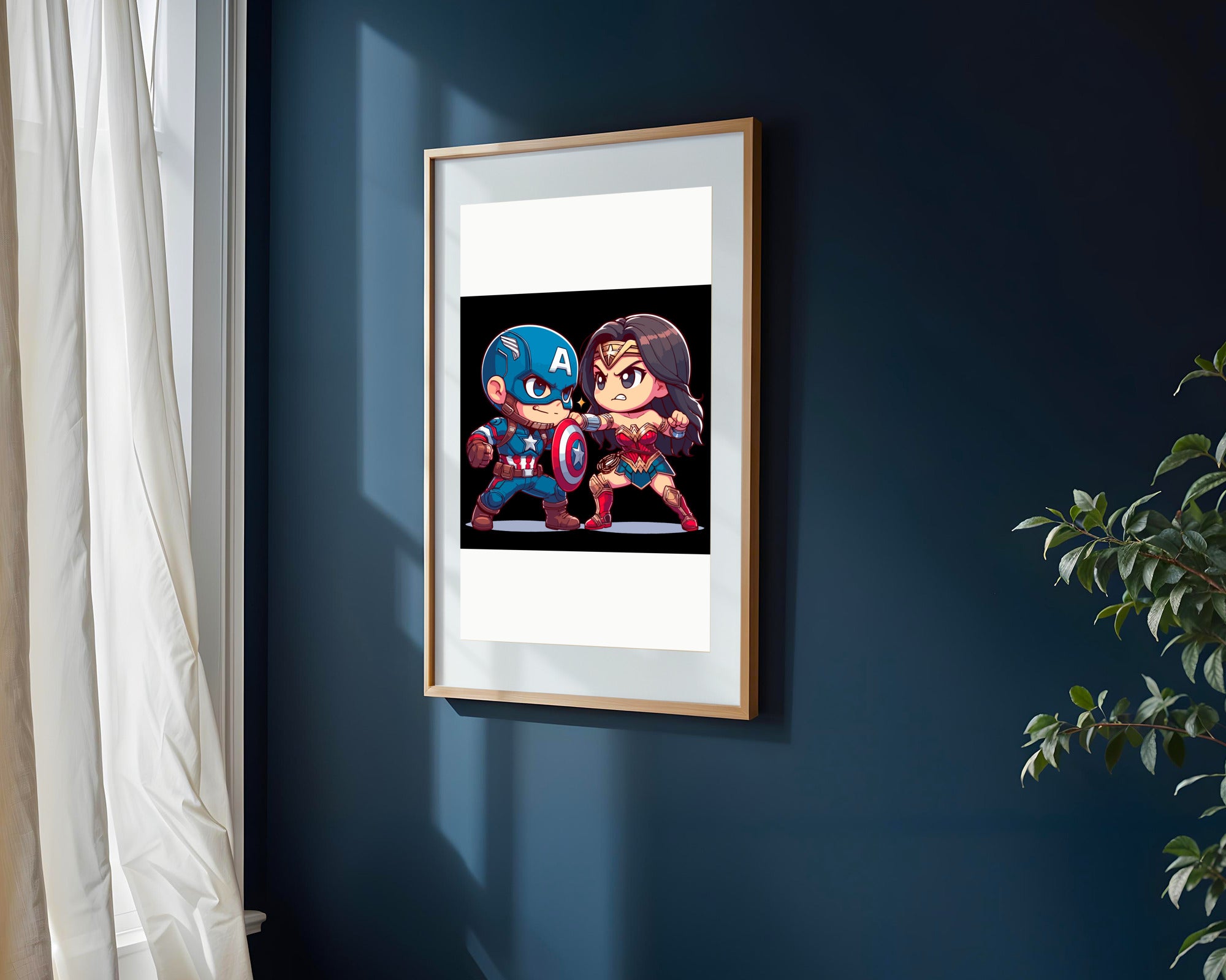 Capitán América y Wonder Woman | Cuadro decorativo de Monkey Canvas