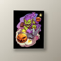 Duende Verde y Calabazas | Cuadro decorativo de Monkey Canvas