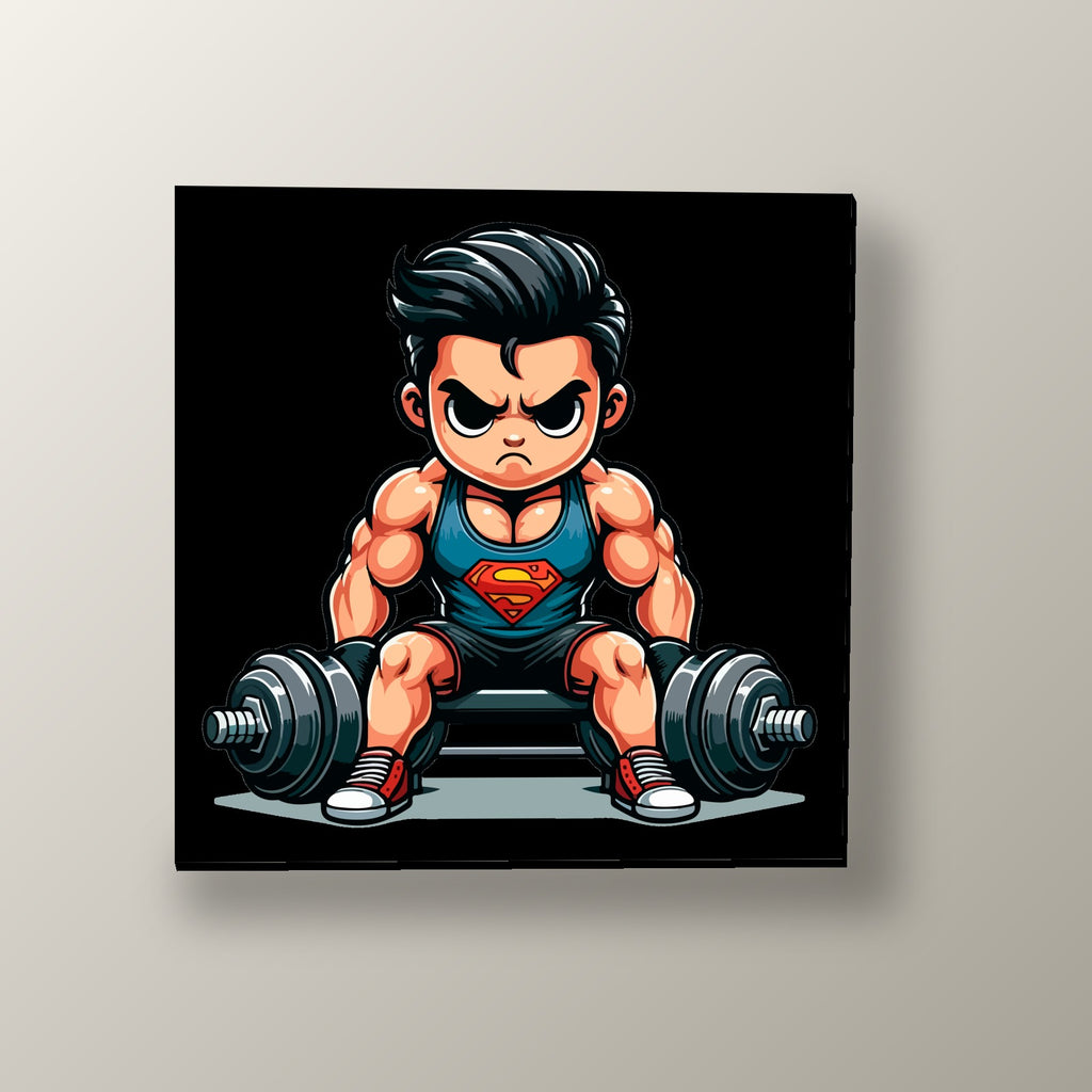 Superman Levantando Pesas | Cuadro decorativo de Monkey Canvas