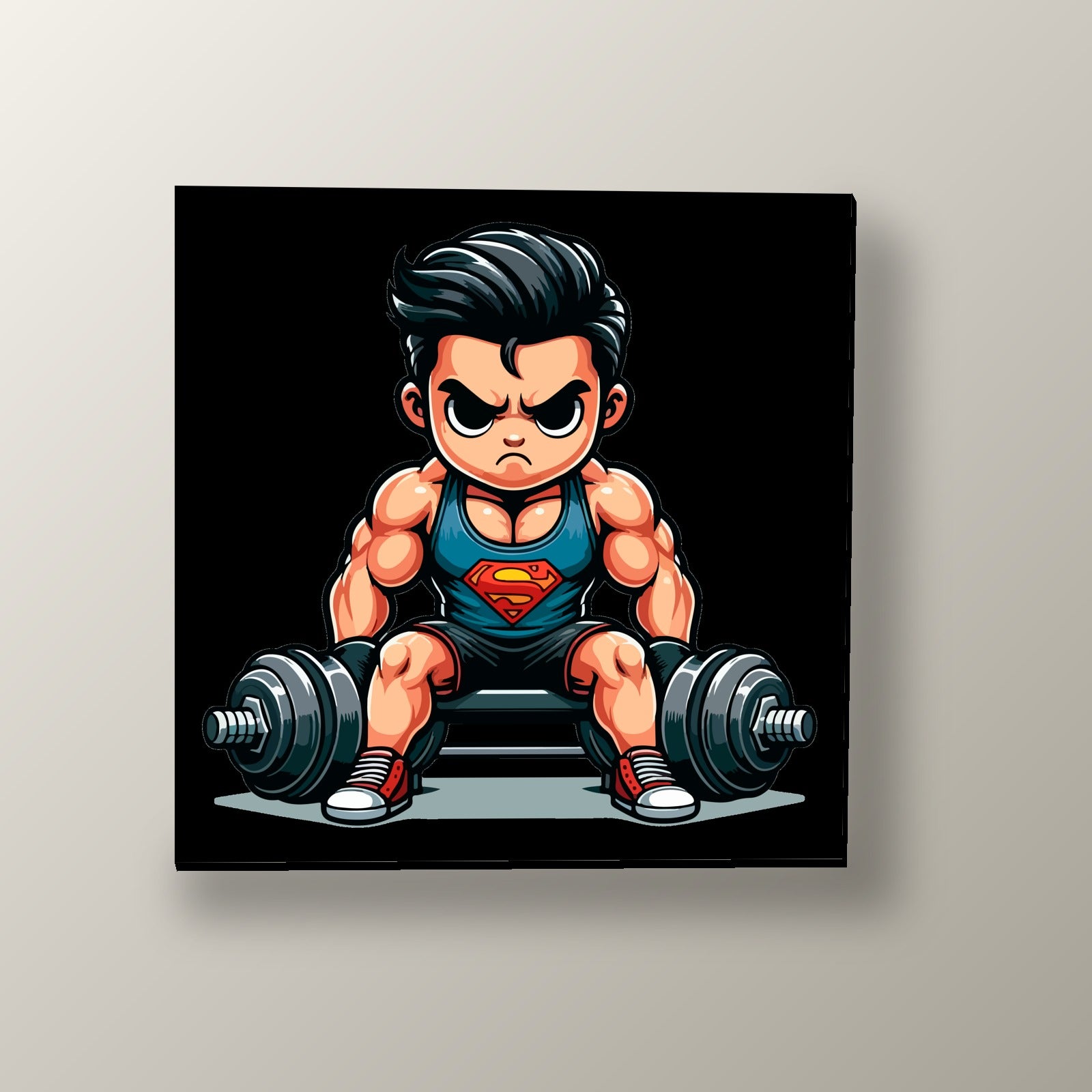Superman Levantando Pesas | Cuadro decorativo de Monkey Canvas