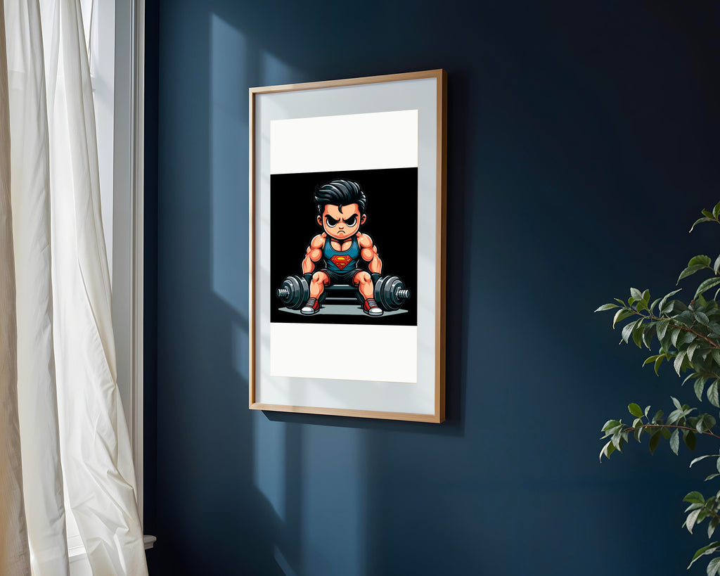 Superman Levantando Pesas | Cuadro decorativo de Monkey Canvas