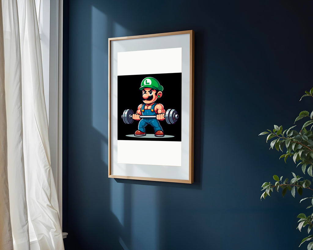 Luigi Levanta Pesas | Cuadro decorativo de Monkey Canvas