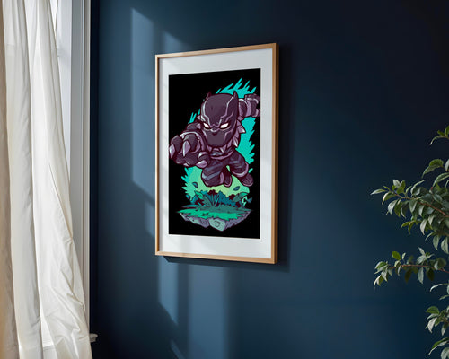 Black Panther Salto Felino | Cuadro decorativo de Monkey Canvas