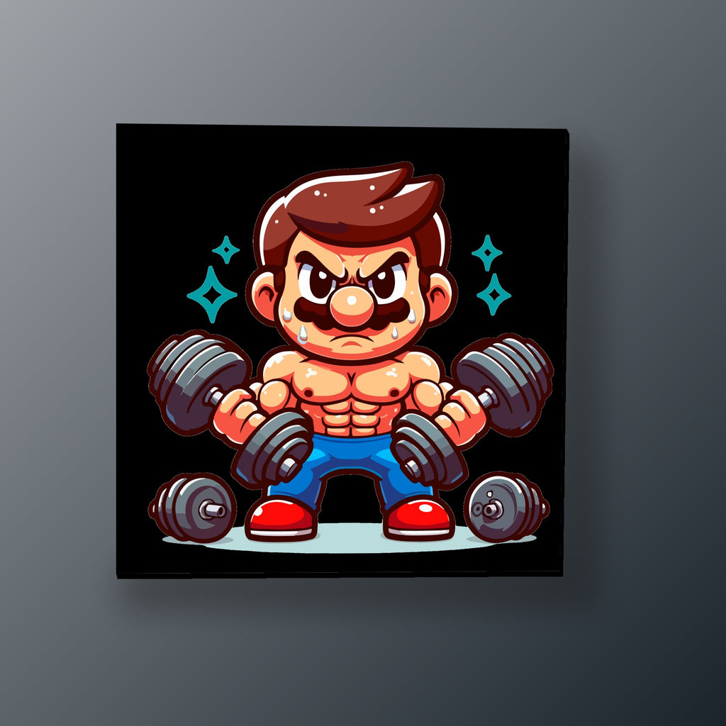Gamer Musculoso Entrenando | Cuadro decorativo de Monkey Canvas