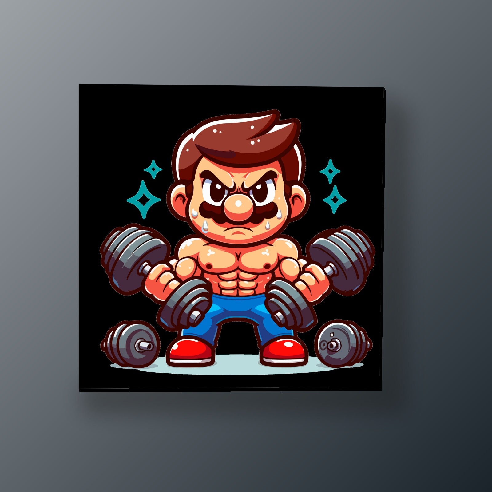 Gamer Musculoso Entrenando | Cuadro decorativo de Monkey Canvas
