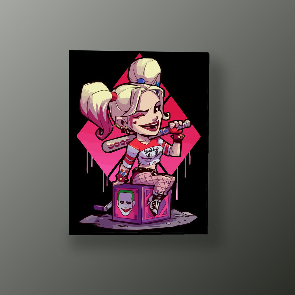 Harley Quinn Sobre la Caja | Cuadro decorativo de Monkey Canvas
