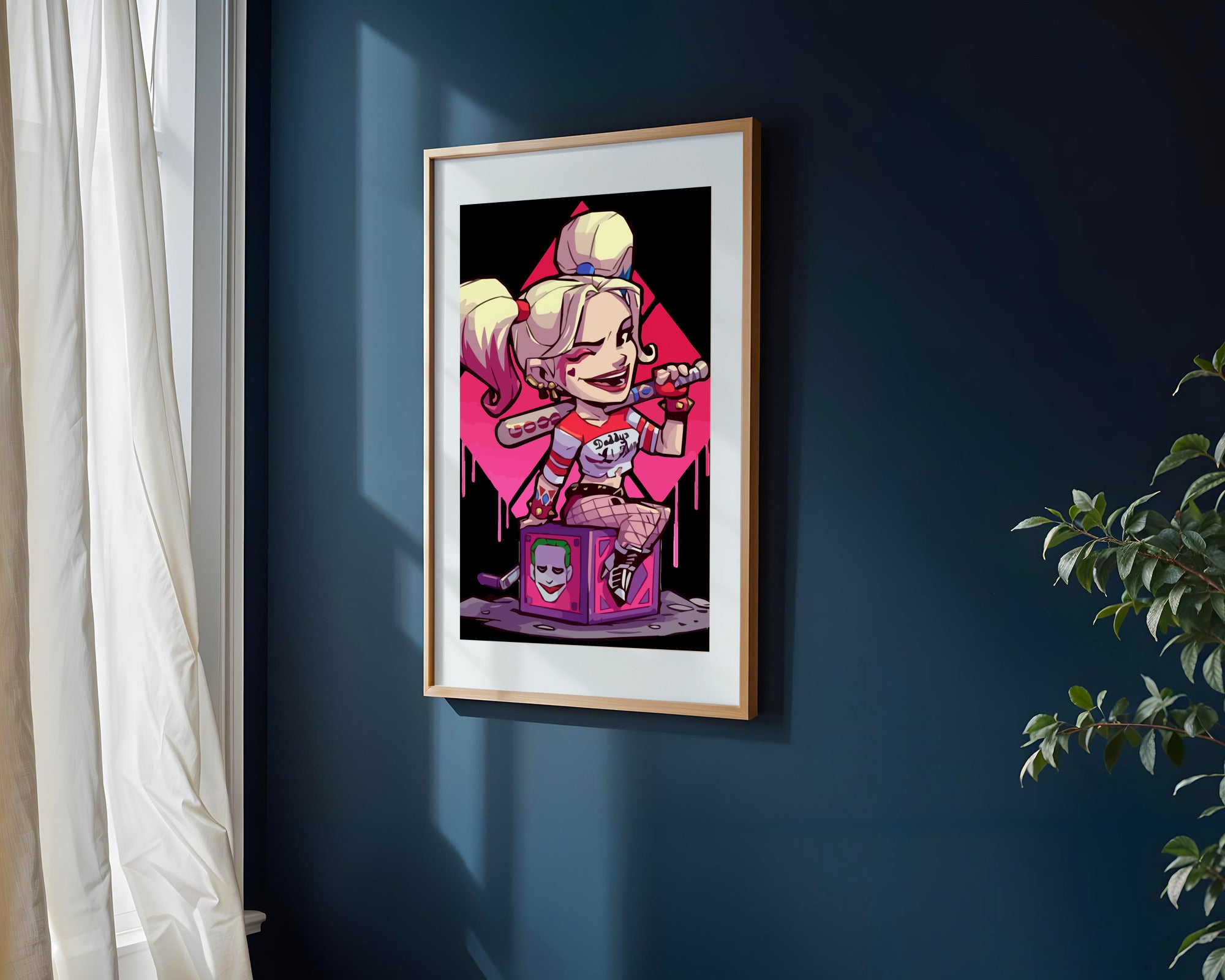 Harley Quinn Sobre la Caja | Cuadro decorativo de Monkey Canvas