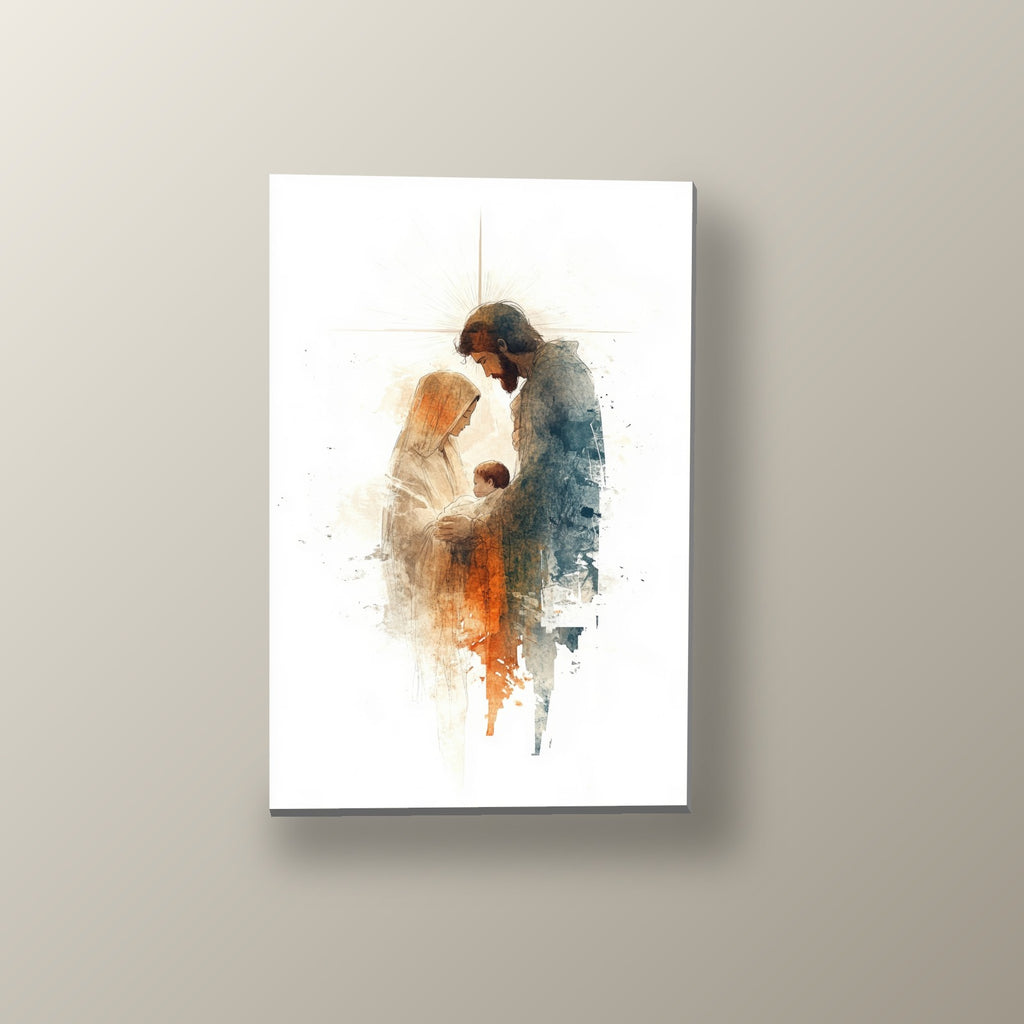 Natividad Acuarela Sepia | Cuadro decorativo de Monkey Canvas