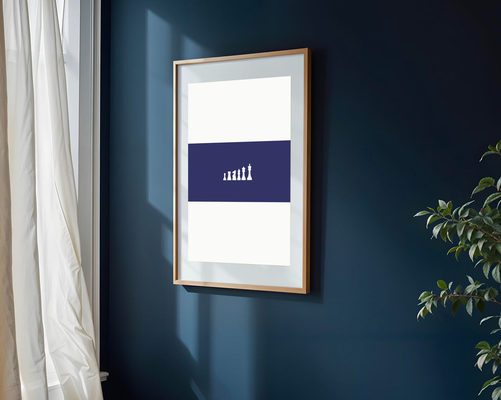 Ajedrez Minimalista Azul | Cuadro decorativo de Monkey Canvas
