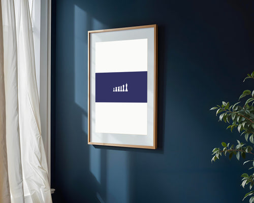 Ajedrez Minimalista Azul | Cuadro decorativo de Monkey Canvas