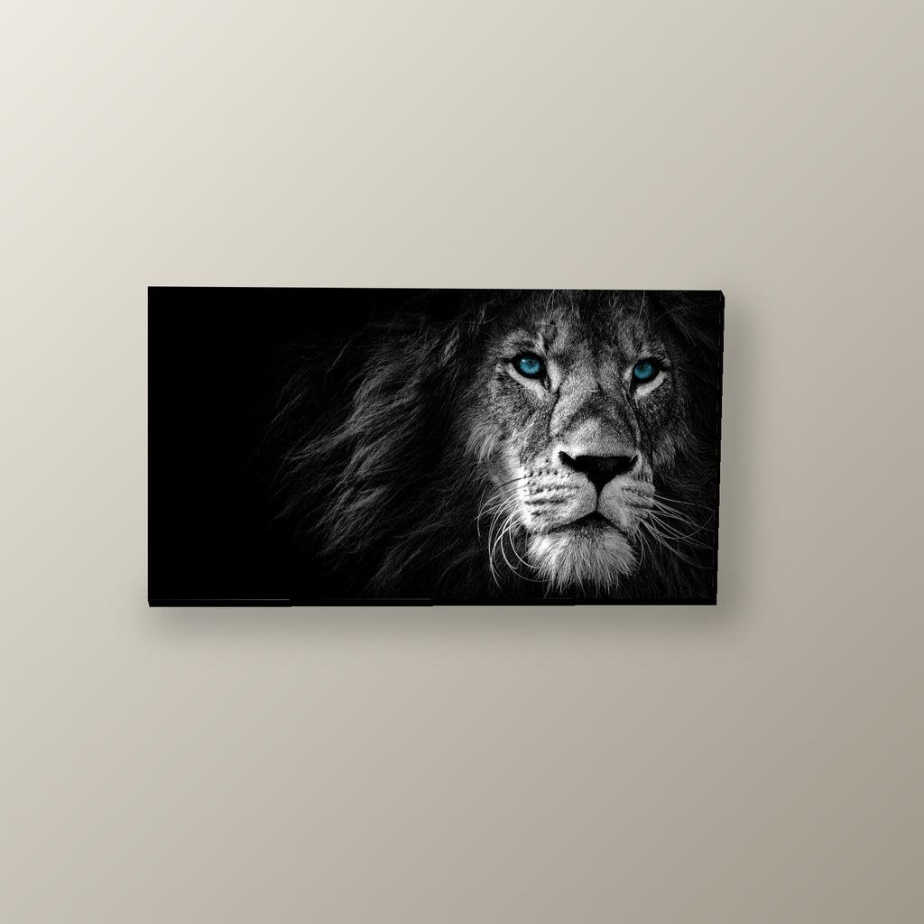 Leon Ojos Azules Intensos | Cuadro decorativo de Monkey Canvas